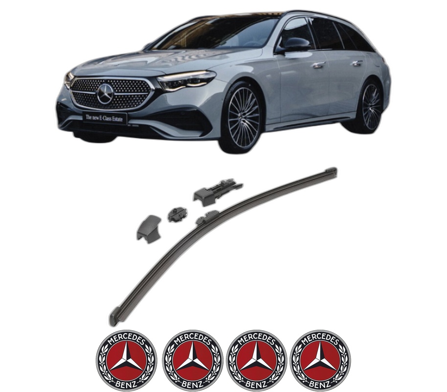 Stergator lamela spate MERCEDES-BENZ E-CLASS T-Model (S214) din 2023, pentru luneta auto, Valeo HydroConnect, din cauciuc siliconat rezistent, 4 Stickere Auto MERCEDES-BENZ