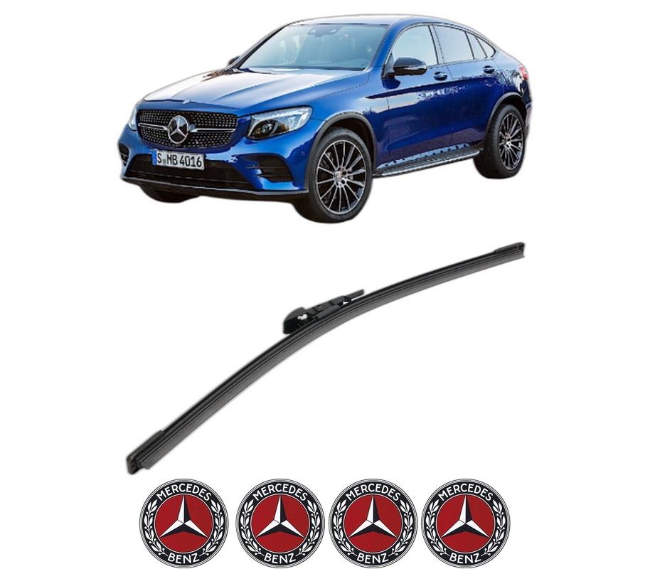 Stergator lamela spate MERCEDES-BENZ GLC Coupe (C253) din 2016 - 2023, pentru luneta auto, Bosch Aerotwin, din cauciuc siliconat rezistent, 4 Stickere Auto MERCEDES-BENZ