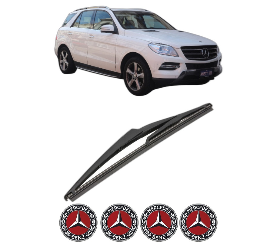 Stergator lamela spate MERCEDES-BENZ M-CLASS (W166) din 2011 - 2015, pentru luneta auto, Valeo Silencio, din cauciuc siliconat rezistent, 4 Stickere Auto MERCEDES-BENZ