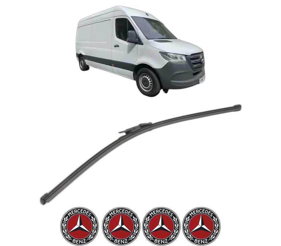 Stergator lamela spate MERCEDES-BENZ SPRINTER 3-t Van (B910) din 2018 - 2025, pentru luneta auto, Valeo Silencio Xtrm, din cauciuc siliconat rezistent, 4 Stickere Auto MERCEDES-BENZ