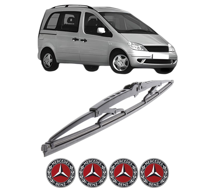 Stergator lamela spate MERCEDES-BENZ VANEO (414) din 2002 - 2005, pentru luneta auto, Bosch Twin, din cauciuc siliconat rezistent, 4 Stickere Auto MERCEDES-BENZ