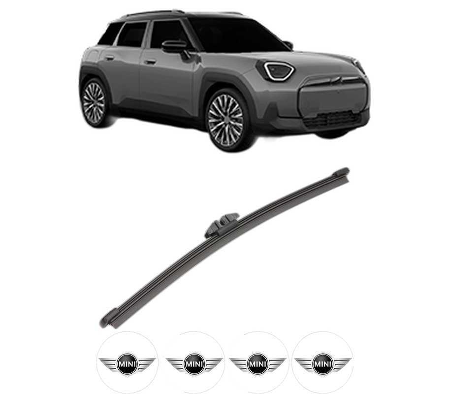 Stergator lamela spate MINI MINI ACEMAN (J05) din 2024, pentru luneta auto, Valeo Silencio, din cauciuc siliconat rezistent, 4 Stickere Auto MINI