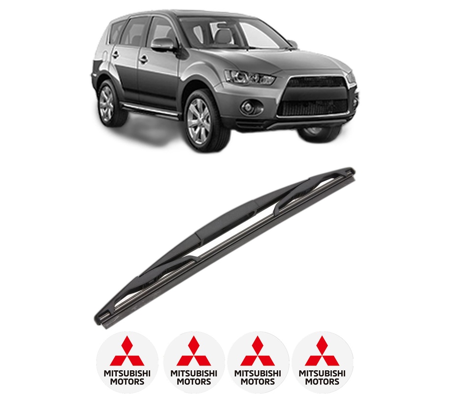 Stergator lamela spate MITSUBISHI OUTLANDER III (GG_W, GF_W, ZJ, ZL, ZK) din 2012 - 2022, pentru luneta auto, Valeo Silencio, din cauciuc siliconat rezistent, 4 Stickere Auto MITSUBISHI