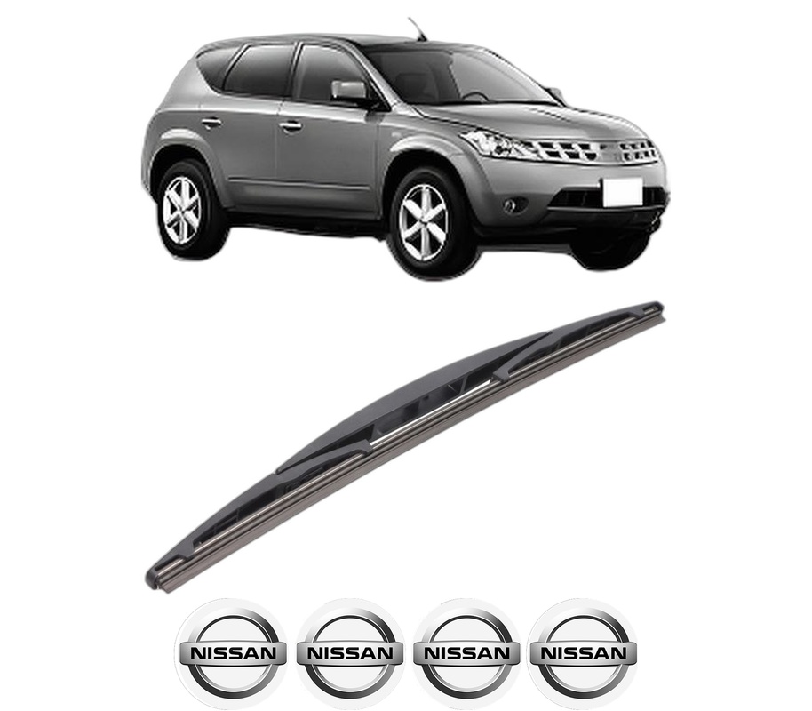 Stergator lamela spate NISSAN MURANO I (Z50) din 2003 - 2008, pentru luneta auto, Bosch Twin, din cauciuc siliconat rezistent, 4 Stickere Auto NISSAN