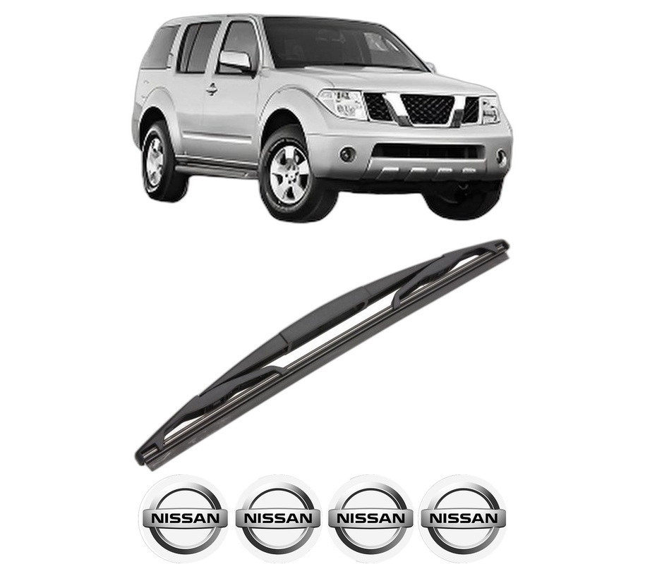 Stergator lamela spate NISSAN PATHFINDER III (R51) din 2005 - 2010, pentru luneta auto, Valeo Silencio, din cauciuc siliconat rezistent, 4 Stickere Auto NISSAN