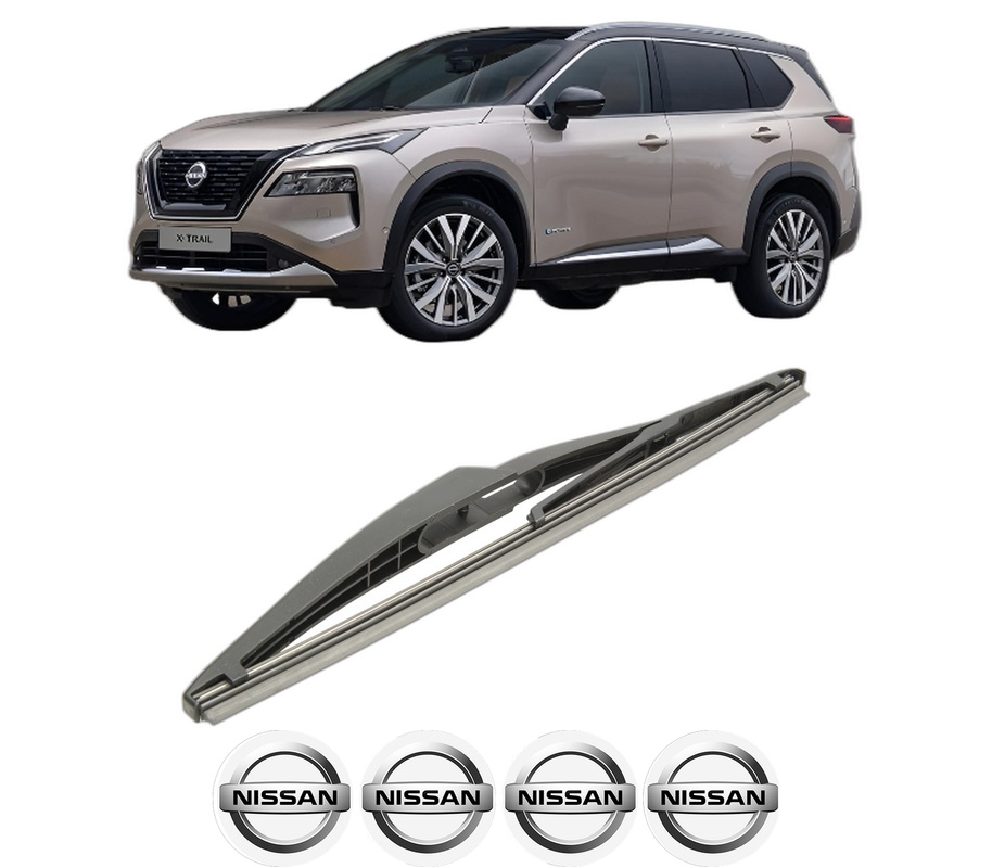 Stergator lamela spate NISSAN X-TRAIL IV (T33) din 2022, pentru luneta auto, Bosch Twin, din cauciuc siliconat rezistent, 4 Stickere Auto NISSAN