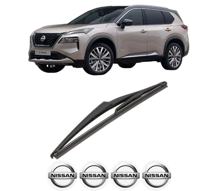 Stergator lamela spate NISSAN X-TRAIL IV (T33) din 2022, pentru luneta auto, Valeo Silencio, din cauciuc siliconat rezistent, 4 Stickere Auto NISSAN