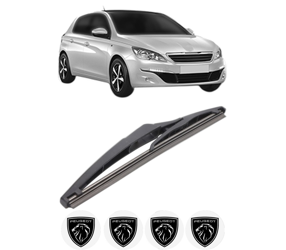 Stergator lamela spate PEUGEOT 308 Hatchback Van (LB_) din 2015 - 2021, pentru luneta auto, Bosch Twin, din cauciuc siliconat rezistent, 4 Stickere Auto PEUGEOT
