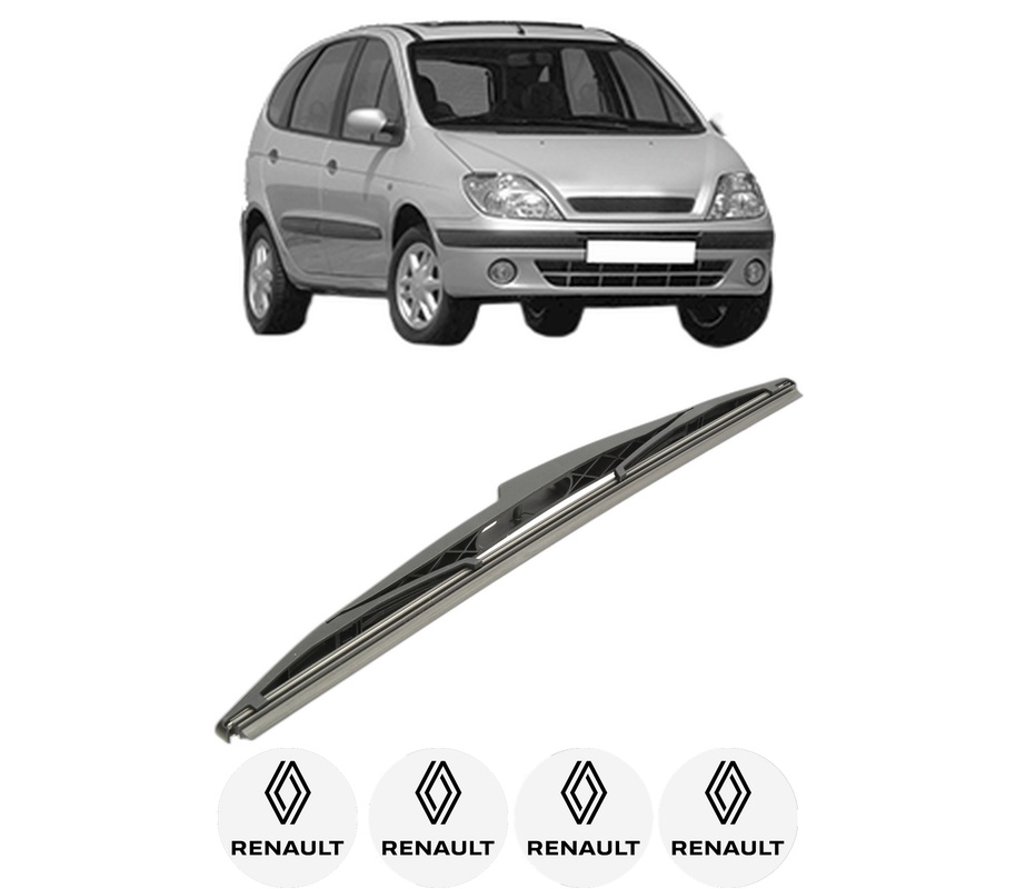 Stergator lamela spate RENAULT SCENIC I MPV (JA0/1_, FA0_) din 1999 - 2003, pentru luneta auto, Bosch Twin, din cauciuc siliconat rezistent, 4 Stickere Auto RENAULT