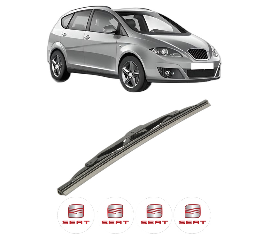 Stergator lamela spate SEAT ALTEA XL (5P5, 5P8) din 2006 - 2015, pentru luneta auto, Bosch Twin, din cauciuc siliconat rezistent, 4 Stickere Auto SEAT