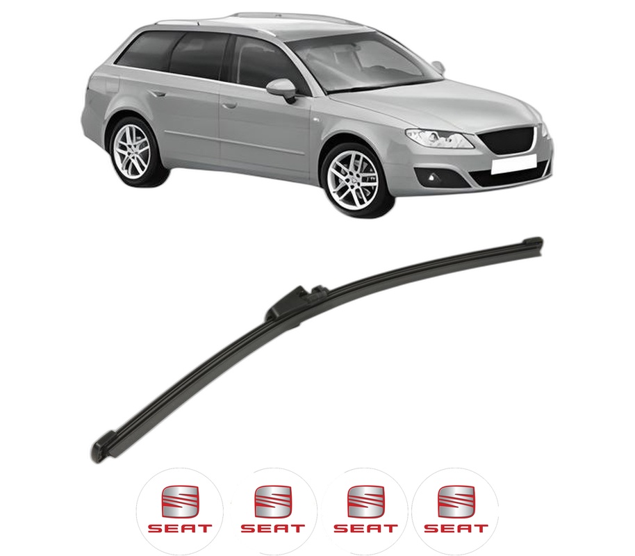 Stergator lamela spate SEAT EXEO ST (3R5) din 2009 - 2013, pentru luneta auto, Valeo Silencio Xtrm, din cauciuc siliconat rezistent, 4 Stickere Auto SEAT
