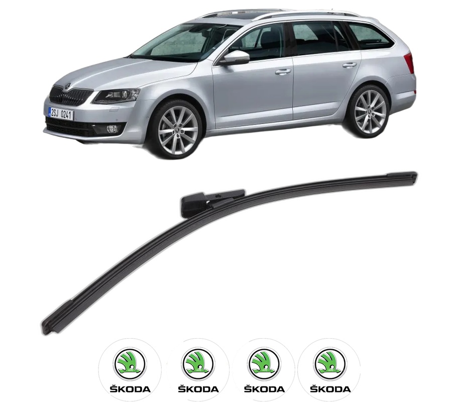 Stergator lamela spate SKODA OCTAVIA III Combi (5E5, 5E6) din 2012 - 2020, pentru luneta auto, Bosch Aerotwin, din cauciuc siliconat rezistent, 4 Stickere Auto SKODA