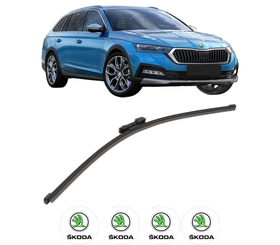Stergator lamela spate SKODA OCTAVIA IV (NX3, NN3, PV3) din 2020, pentru luneta auto, Valeo Silencio Xtrm, din cauciuc siliconat rezistent, 4 Stickere Auto SKODA