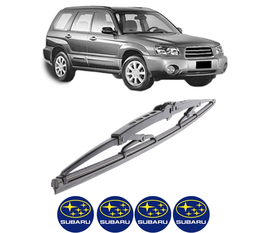 Stergator lamela spate SUBARU FORESTER (SG_) din 2002 - 2008, pentru luneta auto, Bosch Twin, din cauciuc siliconat rezistent, 4 Stickere Auto SUBARU