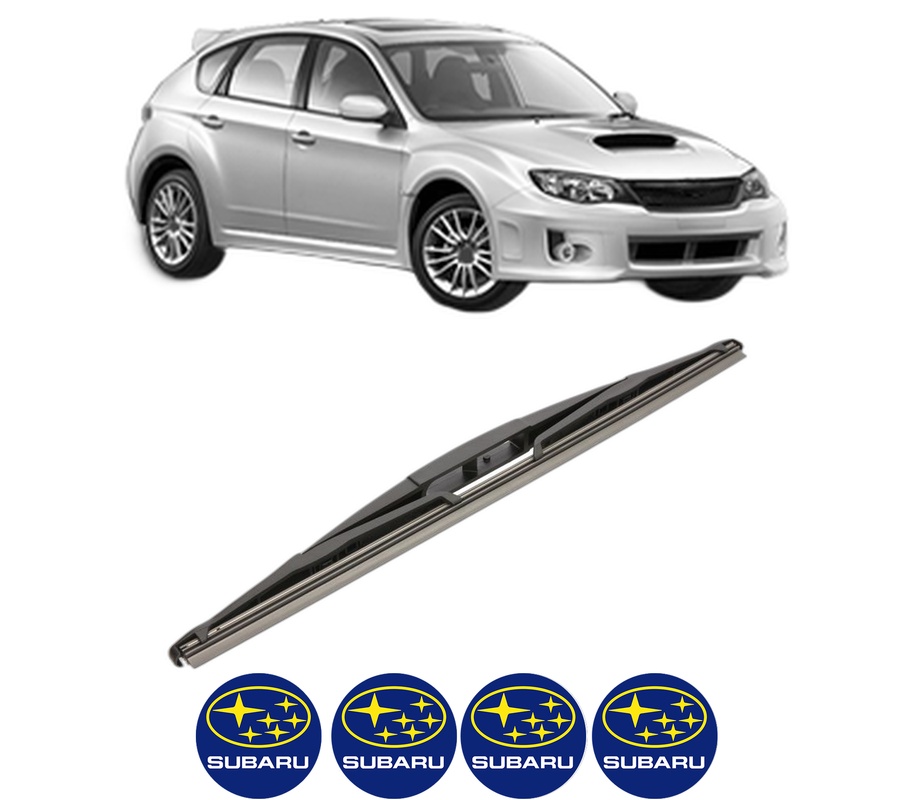 Stergator lamela spate SUBARU IMPREZA Hatchback (GP_) din 2011 - 2016, pentru luneta auto, Valeo Silencio, din cauciuc siliconat rezistent, 4 Stickere Auto SUBARU