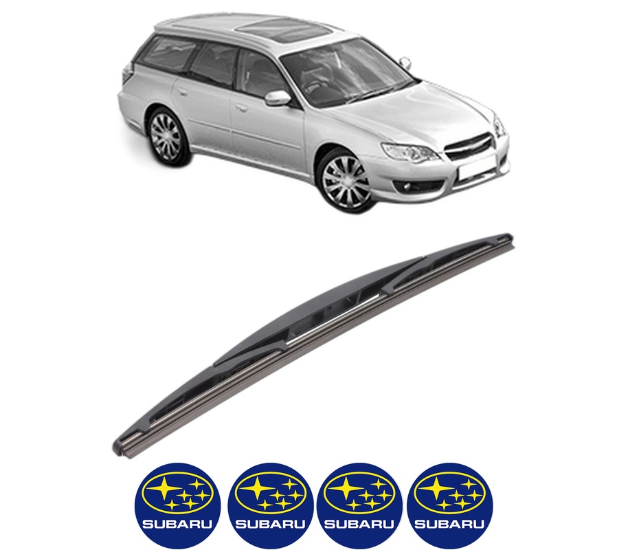 Stergator lamela spate SUBARU LEGACY IV Estate (BP) din 2003 - 2009, pentru luneta auto, Bosch Twin, din cauciuc siliconat rezistent, 4 Stickere Auto SUBARU