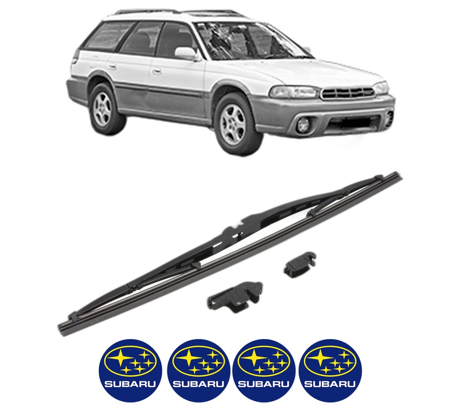 Stergator lamela spate SUBARU LEGACY OUTBACK (BG) din 1996 - 1999, pentru luneta auto, Valeo Silencio, din cauciuc siliconat rezistent, 4 Stickere Auto SUBARU