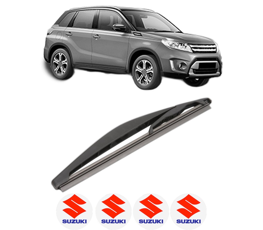 Stergator lamela spate SUZUKI VITARA (LY) din 2015, pentru luneta auto, Valeo Silencio, din cauciuc siliconat rezistent, 4 Stickere Auto SUZUKI