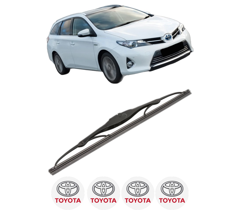 Stergator lamela spate TOYOTA AURIS Estate (_E18_) din 2013 - 2018, pentru luneta auto, Valeo Silencio, din cauciuc siliconat rezistent, 4 Stickere Auto TOYOTA