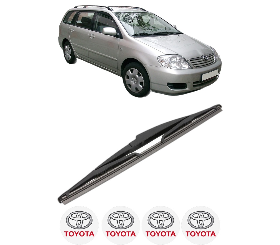 Stergator lamela spate TOYOTA COROLLA Estate (_E12_) din 2002 - 2007, pentru luneta auto, Valeo Silencio, din cauciuc siliconat rezistent, 4 Stickere Auto TOYOTA