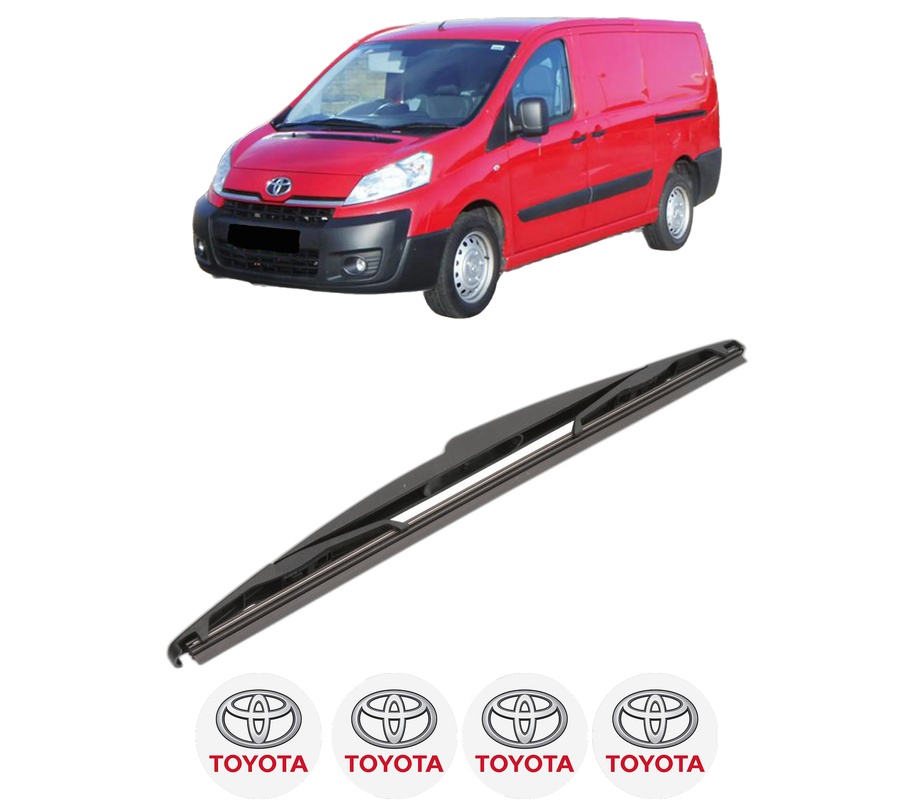 Stergator lamela spate TOYOTA PROACE Van (MDX_) din 2013 - 2016, pentru luneta auto, Valeo Silencio, din cauciuc siliconat rezistent, 4 Stickere Auto TOYOTA
