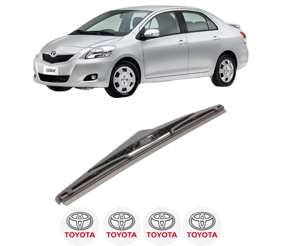 Stergator lamela spate TOYOTA YARIS / VIOS Saloon (_P9_) din 2005 - 2013, pentru luneta auto, Bosch Twin, din cauciuc siliconat rezistent, 4 Stickere Auto TOYOTA