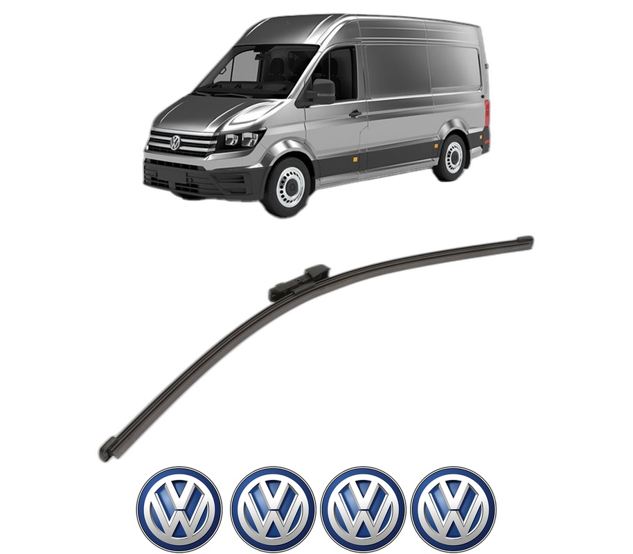 Stergator lamela spate Volkswagen CRAFTER Van (SY_, SX_) din 2016 - 2024, pentru luneta auto, Valeo Silencio Xtrm, din cauciuc siliconat rezistent, 4 Stickere Auto VW
