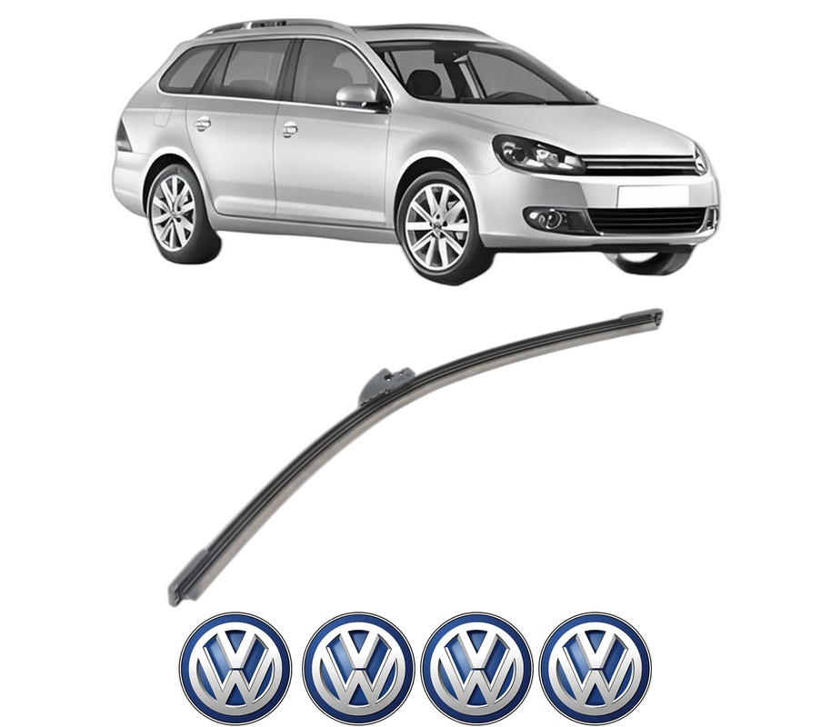 Stergator lamela spate Volkswagen GOLF VI Variant (AJ5) din 2009 - 2013, pentru luneta auto, Bosch Aerotwin, din cauciuc siliconat rezistent, 4 Stickere Auto VW