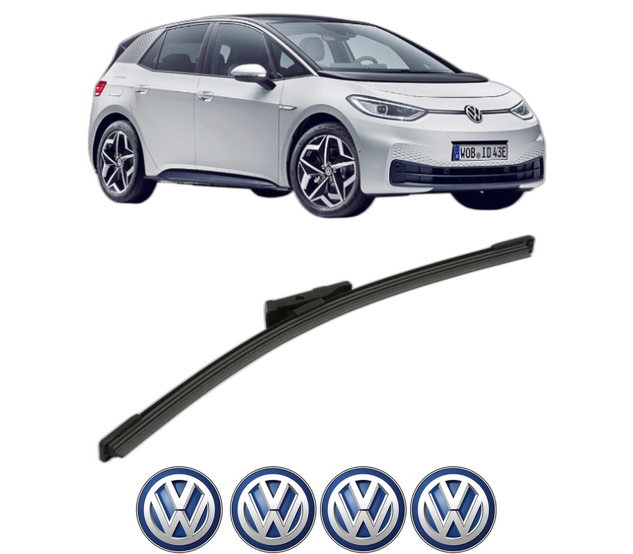 Stergator lamela spate Volkswagen ID.3 (E11, E12) din 2019 - 2023, pentru luneta auto, Bosch Aerotwin, din cauciuc siliconat rezistent, 4 Stickere Auto VW