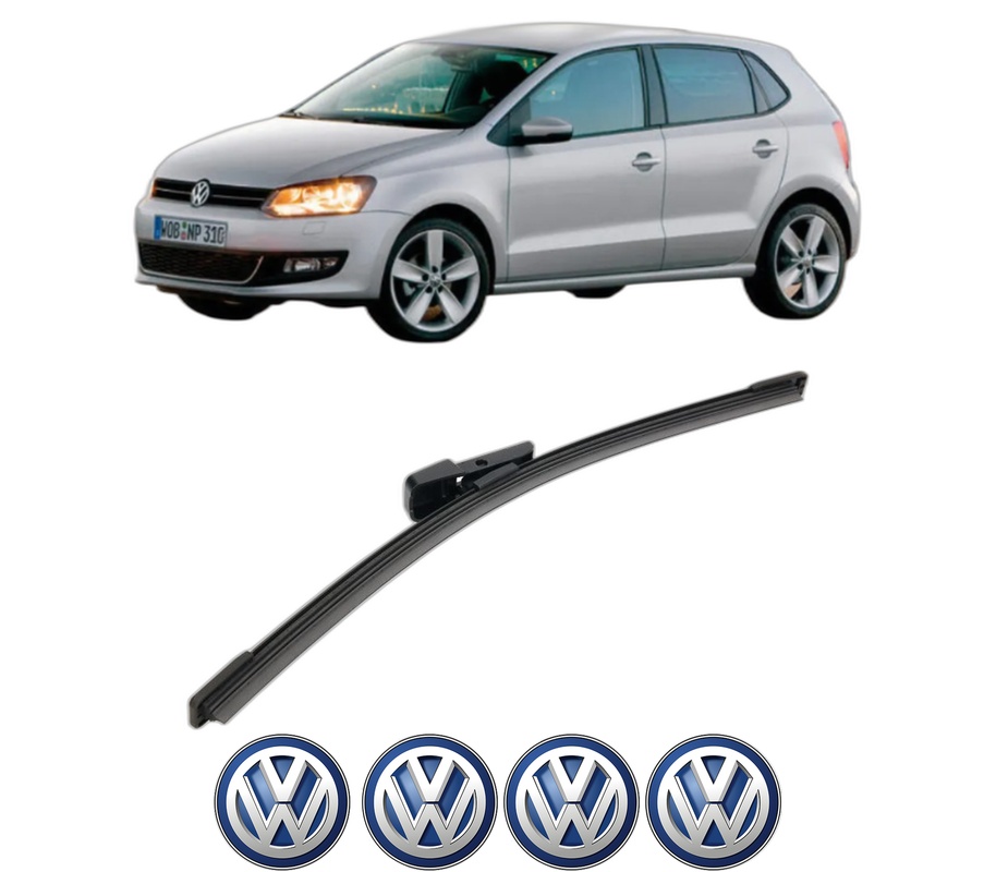 Stergator lamela spate Volkswagen POLO Van V (6R1, 6C1) din 2009 - 2017, pentru luneta auto, Bosch Aerotwin, din cauciuc siliconat rezistent, 4 Stickere Auto VW