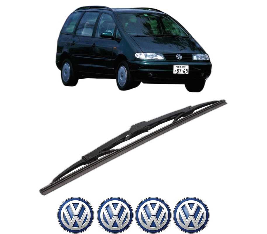 Stergator lamela spate Volkswagen SHARAN VAN (7M_) din 1996 - 2010, pentru luneta auto, Bosch Twin, din cauciuc siliconat rezistent, 4 Stickere Auto VW