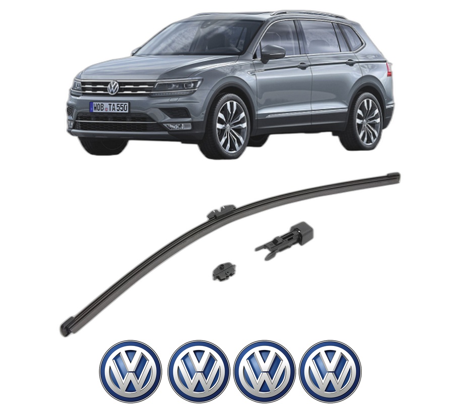 Stergator lamela spate Volkswagen TIGUAN ALLSPACE (BW2, BJ2) din 2017 - 2021, pentru luneta auto, Valeo HydroConnect, din cauciuc siliconat rezistent, 4 Stickere Auto VW