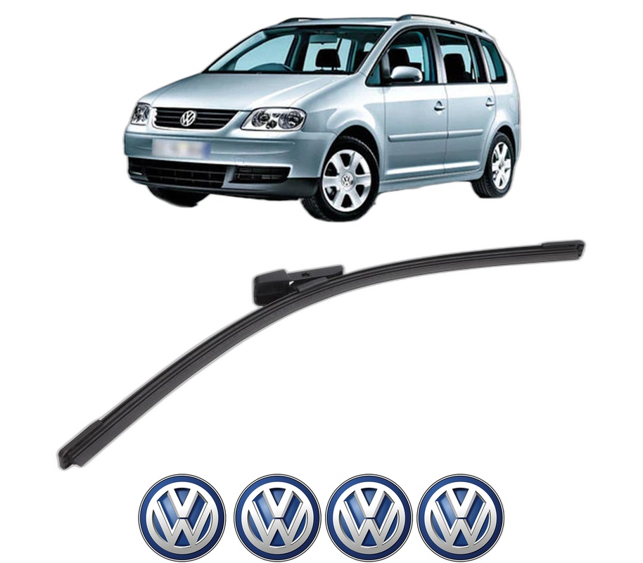 Stergator lamela spate Volkswagen TOURAN (1T3) din 2010 - 2015, pentru luneta auto, Bosch Aerotwin, din cauciuc siliconat rezistent, 4 Stickere Auto VW