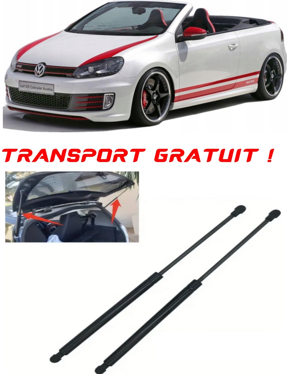 Set 2 amortizoare Haion portbagaj pentru masina VOLKSWAGEN GOLF VI Convertible (517)