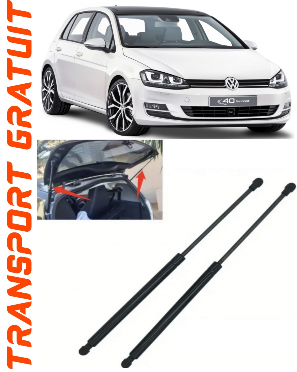 Set 2 amortizoare Haion portbagaj pentru masina VOLKSWAGEN Golf VII