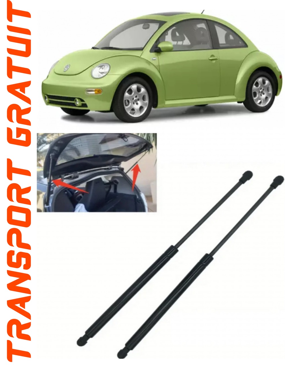 Set 2 amortizoare Haion portbagaj pentru masina VOLKSWAGEN New Beetle