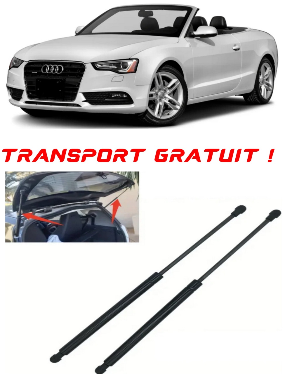 Set 2 amortizoare Haion portbagaj pentru masina AUDI A5 Convertible (8F7)