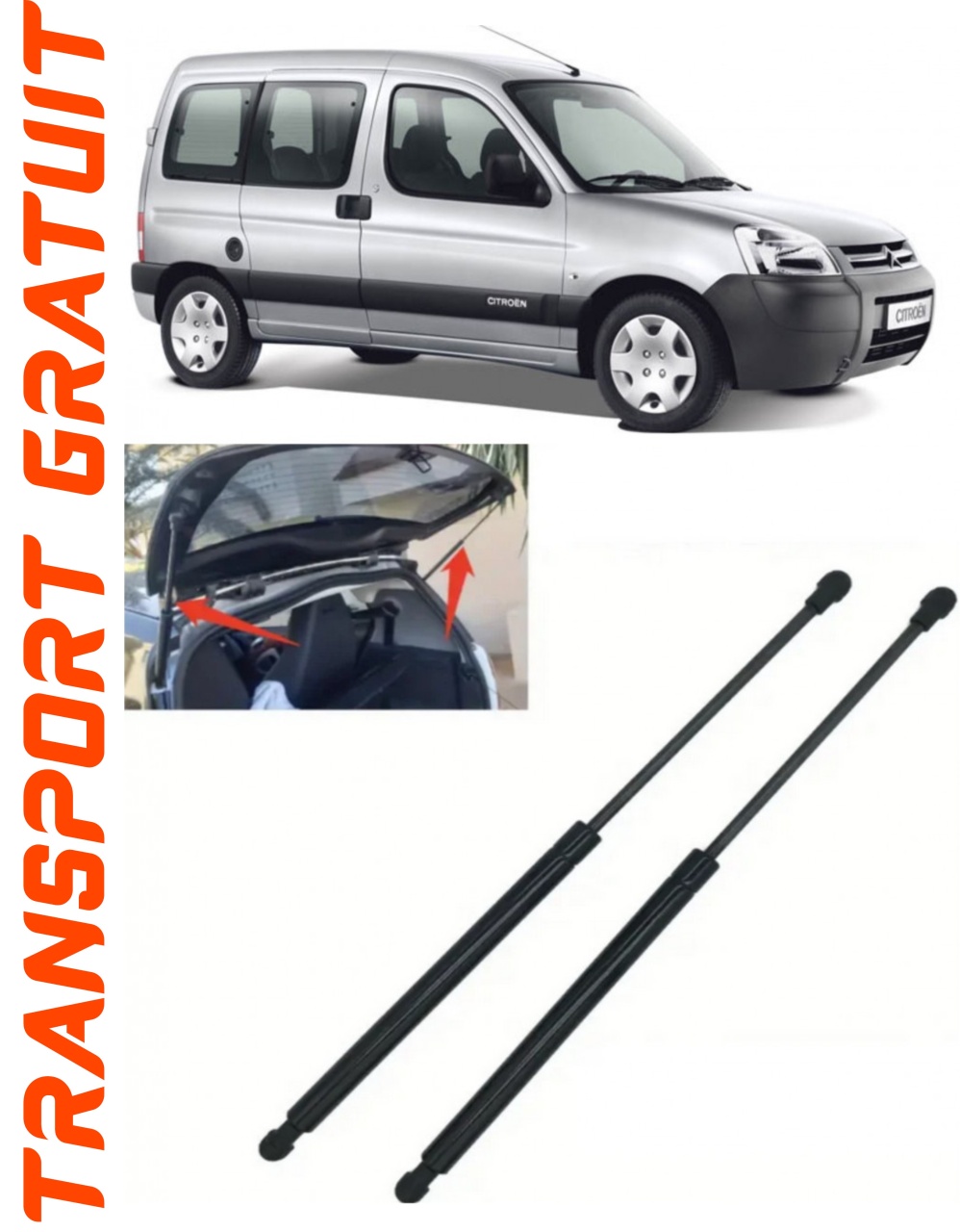 Set 2 amortizoare Haion portbagaj pentru masina Citroen Berlingo First MPV