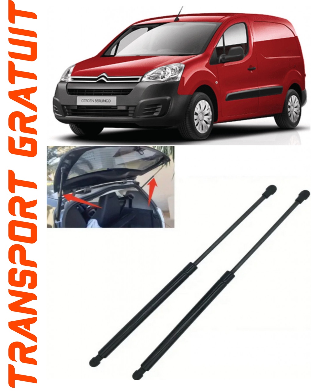 Set 2 amortizoare Haion portbagaj pentru masina Citroen Berlingo