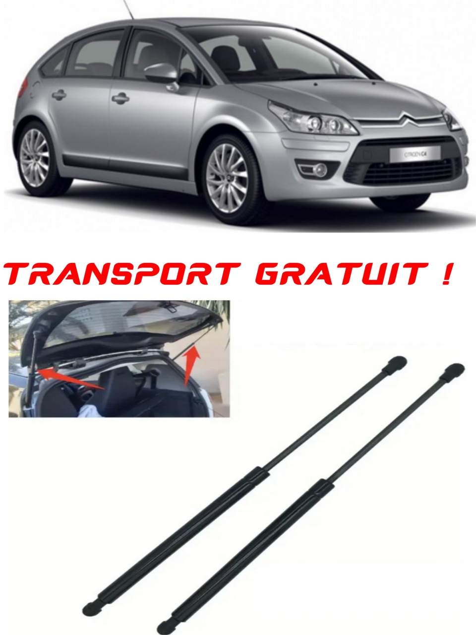 Set 2 amortizoare Haion portbagaj pentru masina Citroen C4 II (NC_)