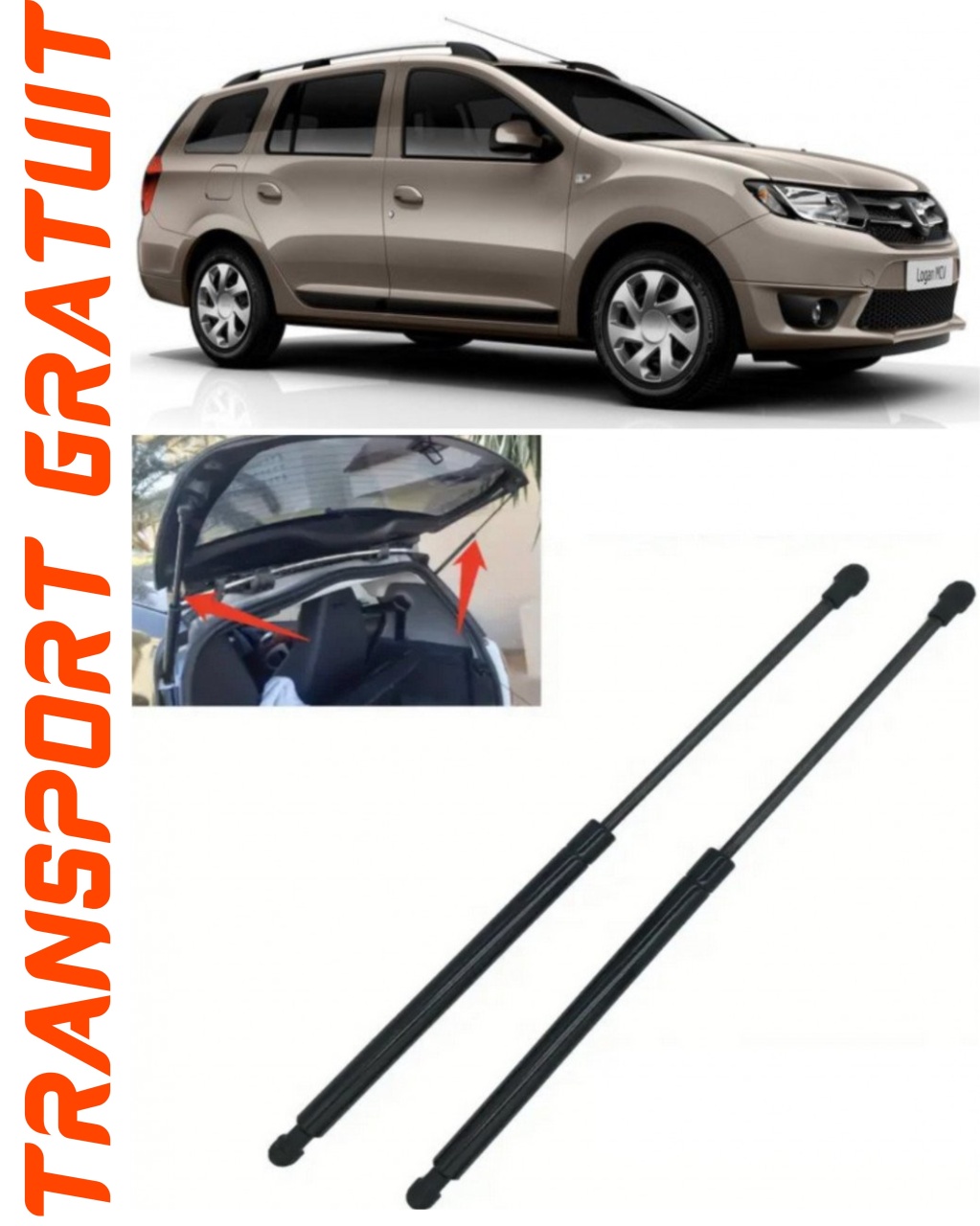 Set 2 amortizoare Haion portbagaj pentru masina Dacia Logan MCV II