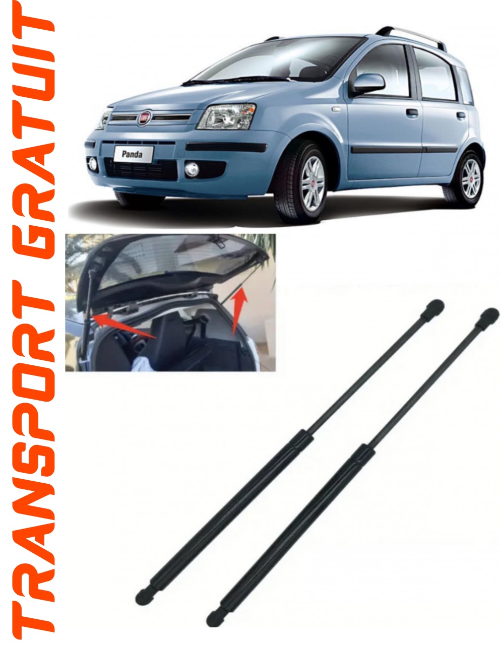 Set 2 amortizoare Haion portbagaj pentru masina Fiat Panda