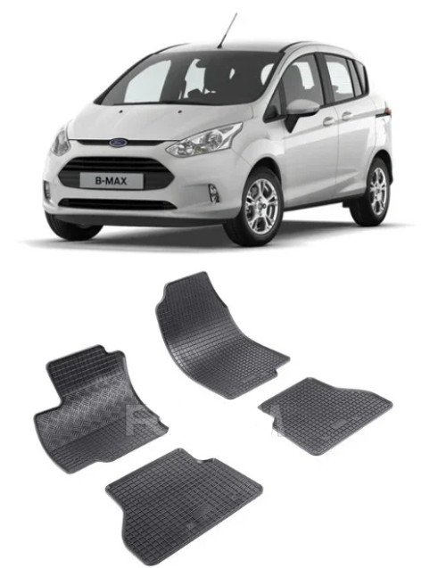 Set 4 covorase Ford B-Max 2012-2017, din cauciuc 100%, compatibile cu autoturismul FORD B-Max