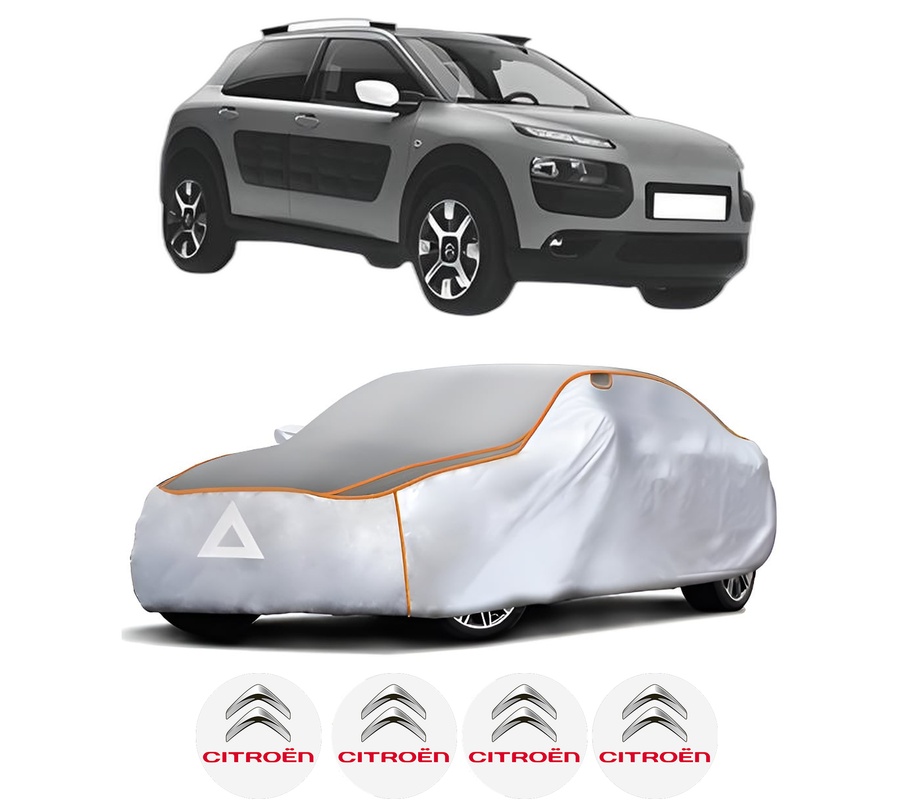 Husa Prelata Antigrindina Auto CITROEN C4 CACTUS din 2014-2018, Protectie auto contra intemperiilor la grindina, Waterproof, 4x Stickere auto CITROEN