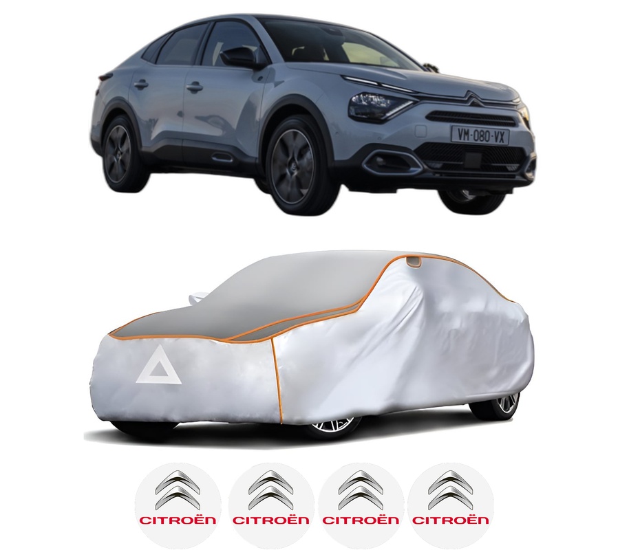 Husa Prelata Antigrindina Auto CITROEN C4 X (BD_, BE_, BF_) din 2022-2023, Protectie auto contra intemperiilor la grindina, Waterproof, 4x Stickere auto CITROEN