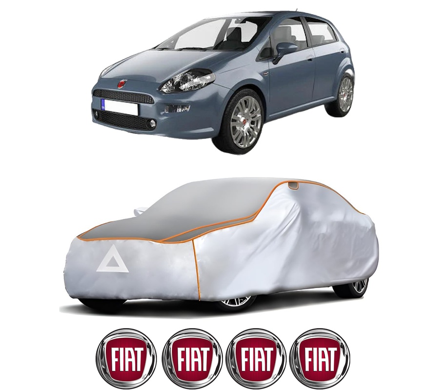 Husa Prelata Antigrindina Auto FIAT PUNTO Hatchback Van (199_) din 2009-2012, Protectie auto contra intemperiilor la grindina, Waterproof, 4x Stickere auto FIAT