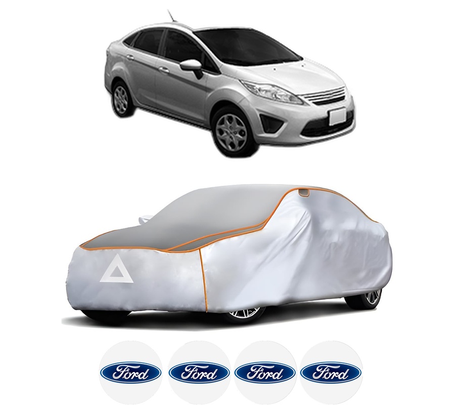 Husa Prelata Antigrindina Auto FORD FIESTA Saloon din 2002-2017, Protectie auto contra intemperiilor la grindina, Waterproof, 4x Stickere auto FORD