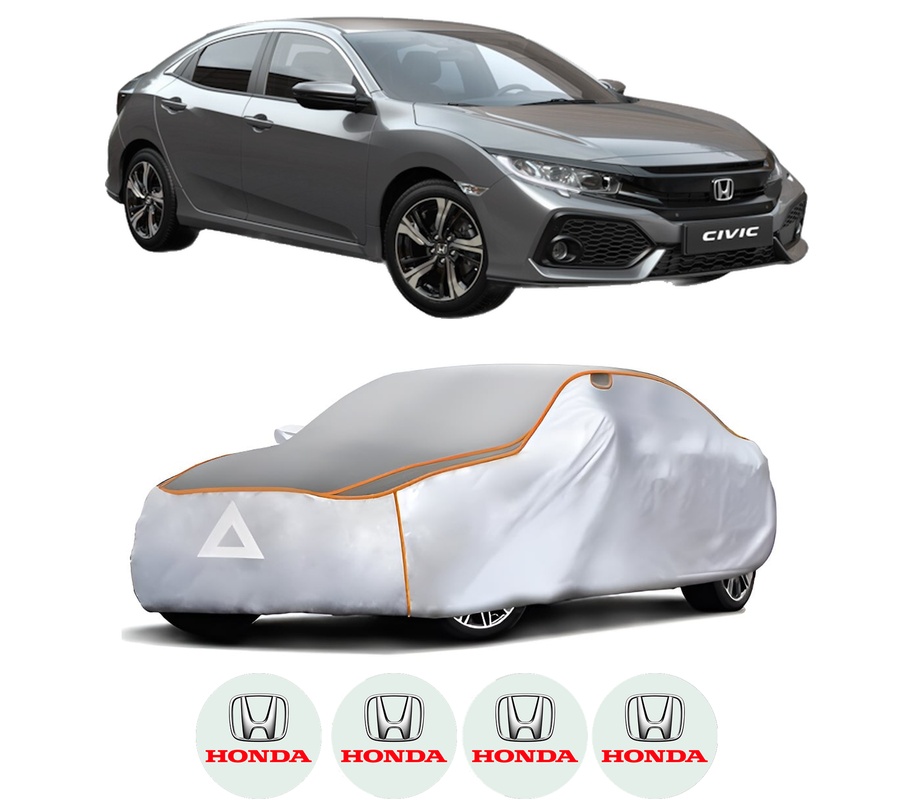Husa Prelata Antigrindina Auto HONDA CIVIC X Saloon (FC_) din 2015-2022, Protectie auto contra intemperiilor la grindina, Waterproof, 4x Stickere auto HONDA