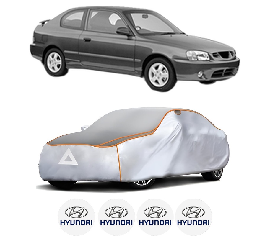Husa Prelata Antigrindina Auto HYUNDAI ACCENT II (LC) din 2000-2005, Protectie auto contra intemperiilor la grindina, Waterproof, 4x Stickere auto HYUNDAI