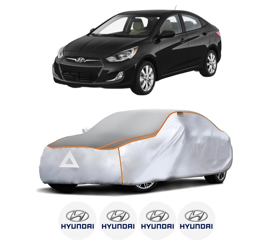 Husa Prelata Antigrindina Auto HYUNDAI ACCENT IV (RB) din 2010-2018, Protectie auto contra intemperiilor la grindina, Waterproof, 4x Stickere auto HYUNDAI